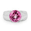 Bague de fiançailles en argent sterling avec topaze rose véritable de 4,55 carats