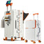 Premium Front-Opening Checked Suitcase with Aluminum Frame