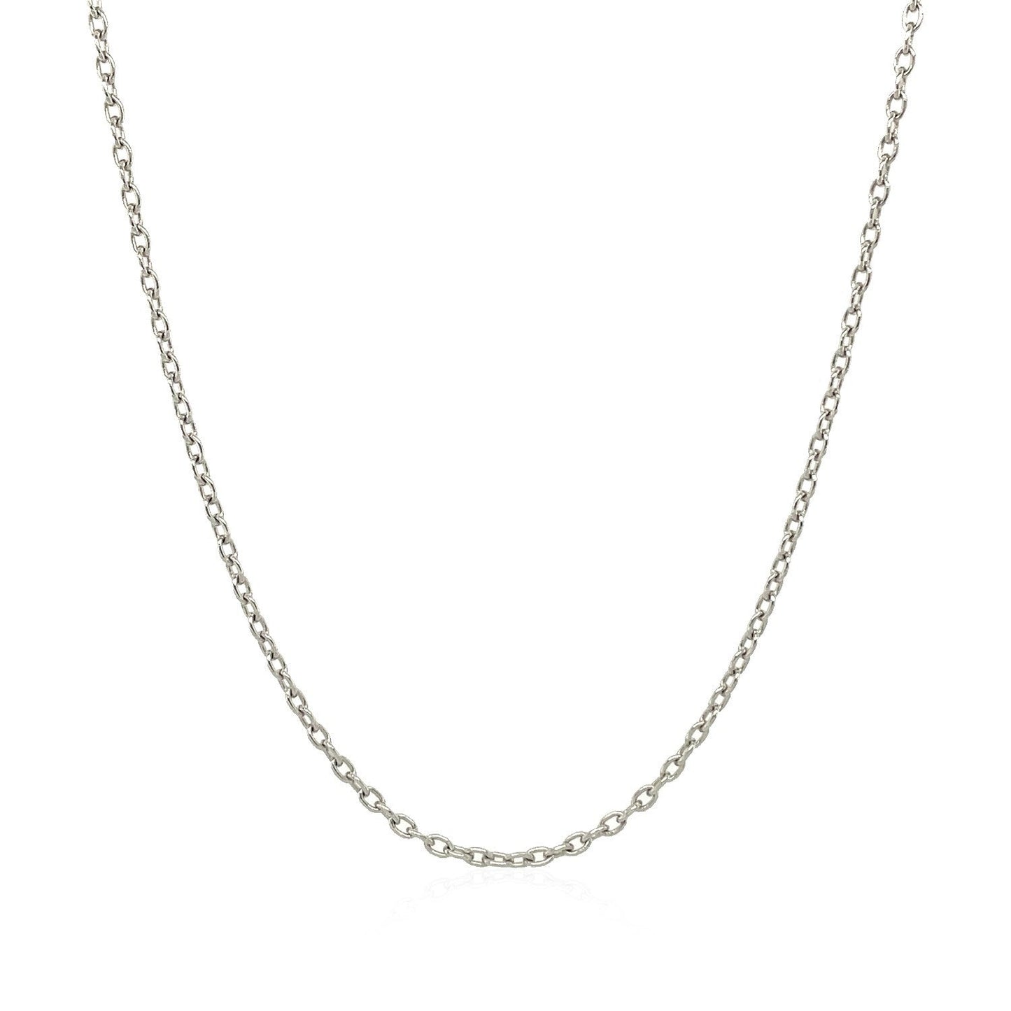 14k White Gold Round Cable Link Chain - 1.5mm
