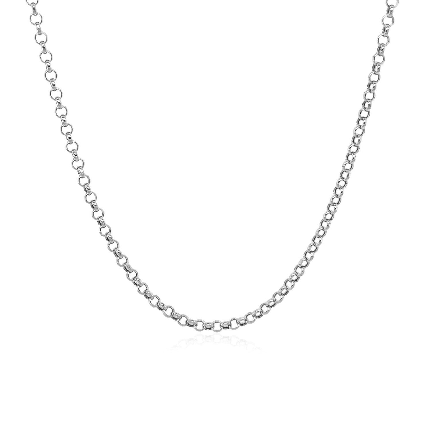 Cadena Rolo de Oro Blanco de 14k - 1.9mm Elegancia