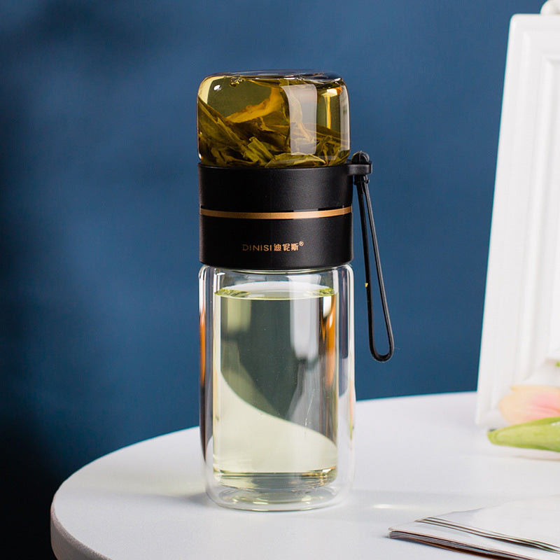 Bouteille d'eau en verre premium avec infuseur à thé