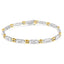 Pulsera de eslabones geométricos de diamantes de corte princesa de oro bicolor de 10K