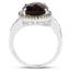 4.85 Carat Smoky Quartz & Diamond .925 Sterling Silver Ring