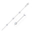 Bracelet de cheville en or blanc 14 carats avec zirconiums cubiques blancs ronds