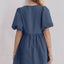 Elegant Ruched Puff Sleeve Mini Dress with Bow Detail