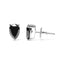 Boucles d'oreilles en diamant noir taillé en poire en or blanc 14K