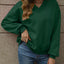 V-Neck Solid Color Casual Sweatshirt