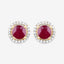 1.22 Carat Genuine Ruby and White Diamond 14K Yellow Gold Earrings