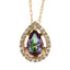 Colgante de moda con diamante de topacio tratado en oro rosa de 14KT
