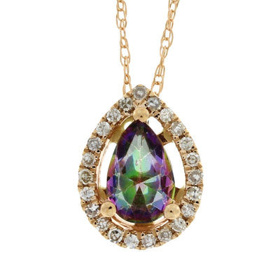 Pendentif de mode en diamant topaze traité en or rose 14KT