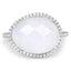 Anillo de 7.33 quilates de auténtica piedra lunar blanca arcoíris y topacio blanco