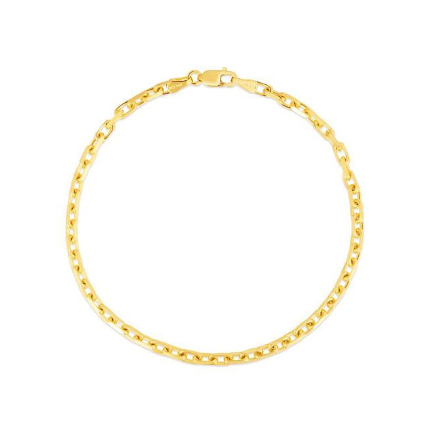 Pulsera de cadena francesa de oro amarillo de 14k (2.50 mm)