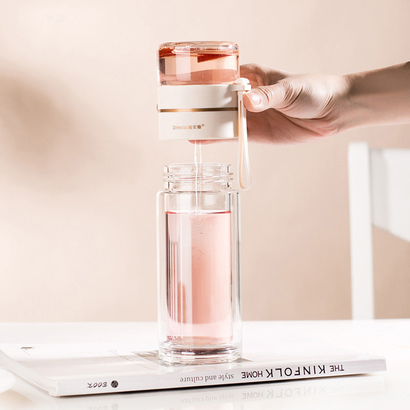 Bouteille d'eau en verre premium avec infuseur à thé