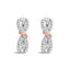 Pendientes de aro infinitos de diamantes en oro blanco y rosa de 10K