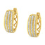 Boucles d'oreilles créoles en diamant triple rang en or jaune 10K