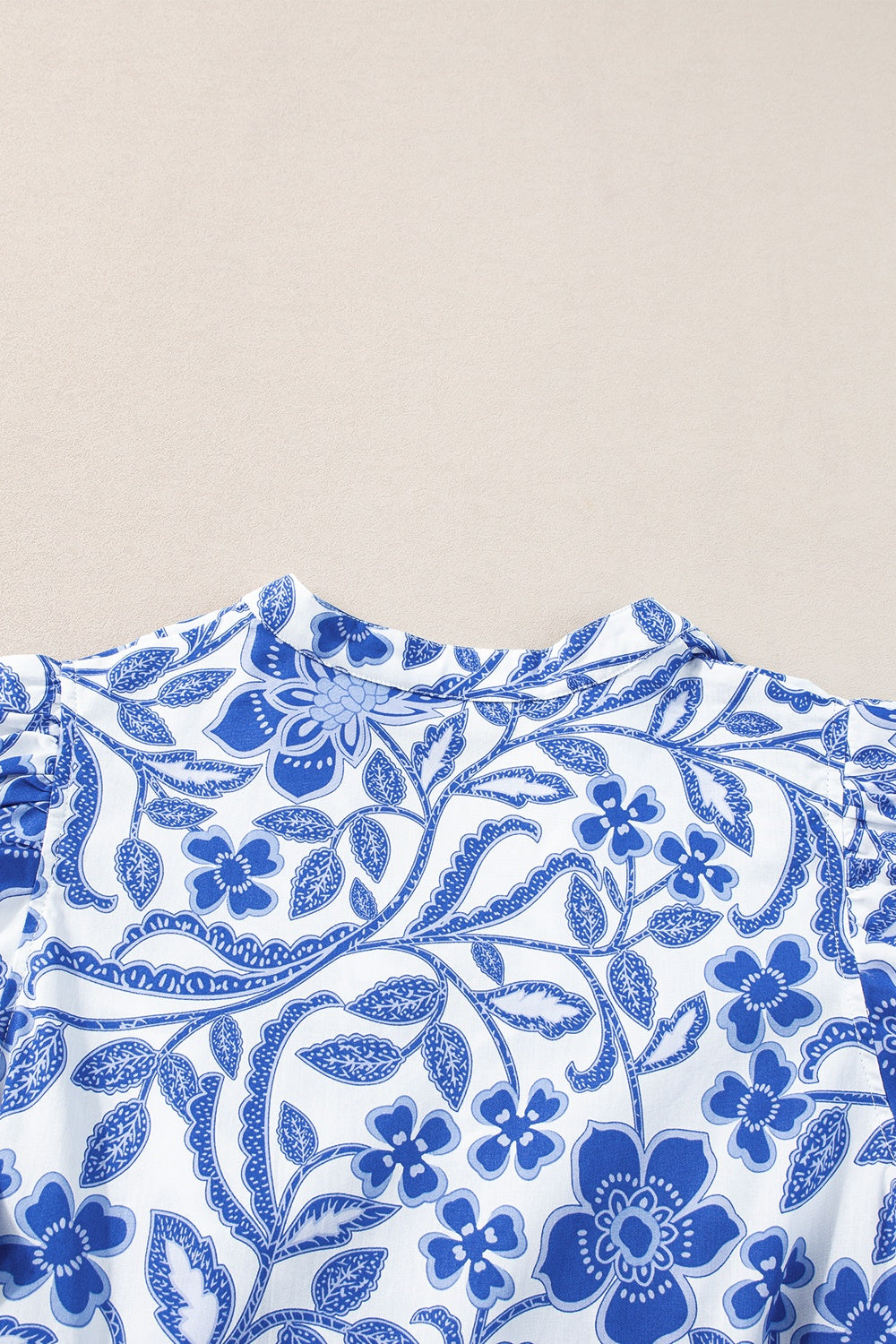 Royal Blue Printed Puff Sleeve Dress - Stylish & Feminine