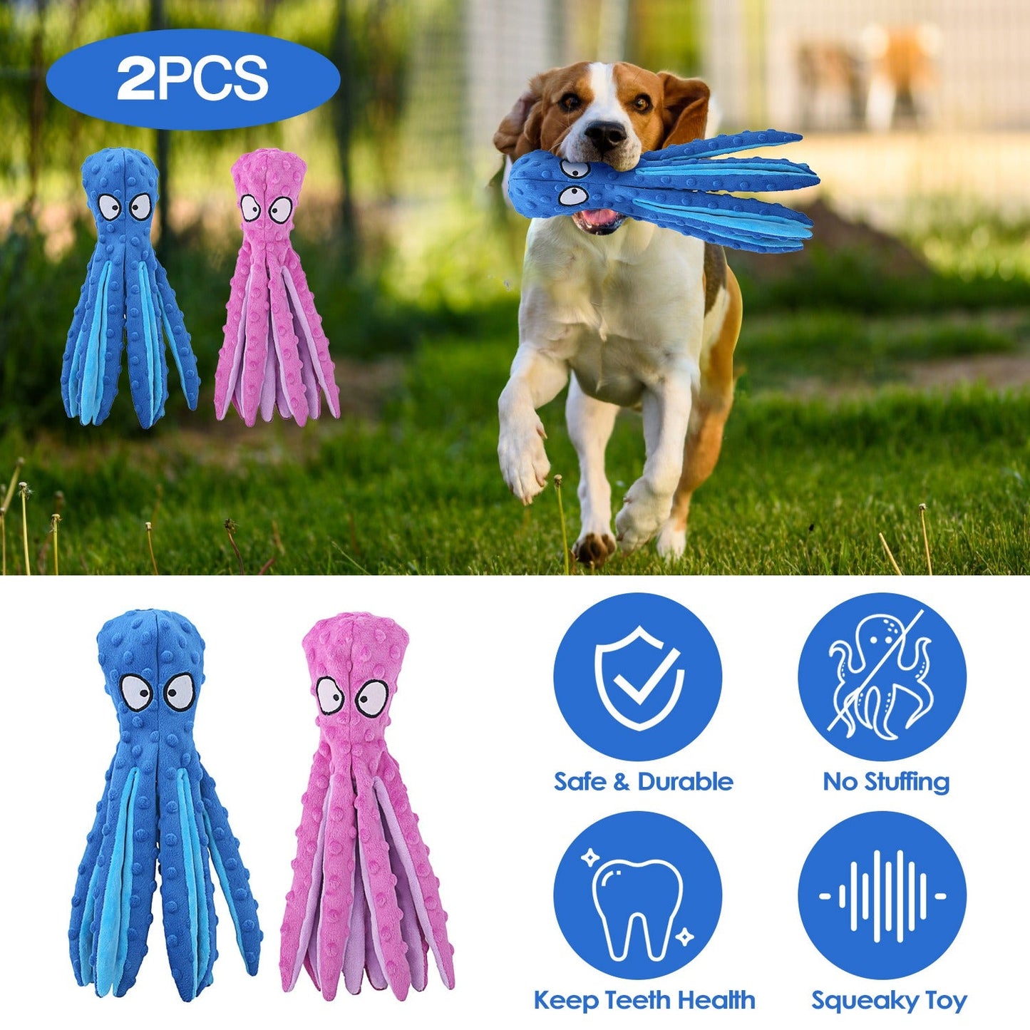 GBruno 2-Piece Squeaky Dog Toy Set