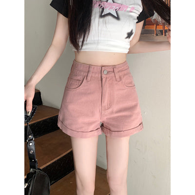 Pantalones Cortos de Mezclilla para Mujeres Estilo Hong Kong para Verano
