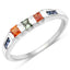 Bague cocktail en argent sterling .925 avec saphirs multicolores de 0,68 carat
