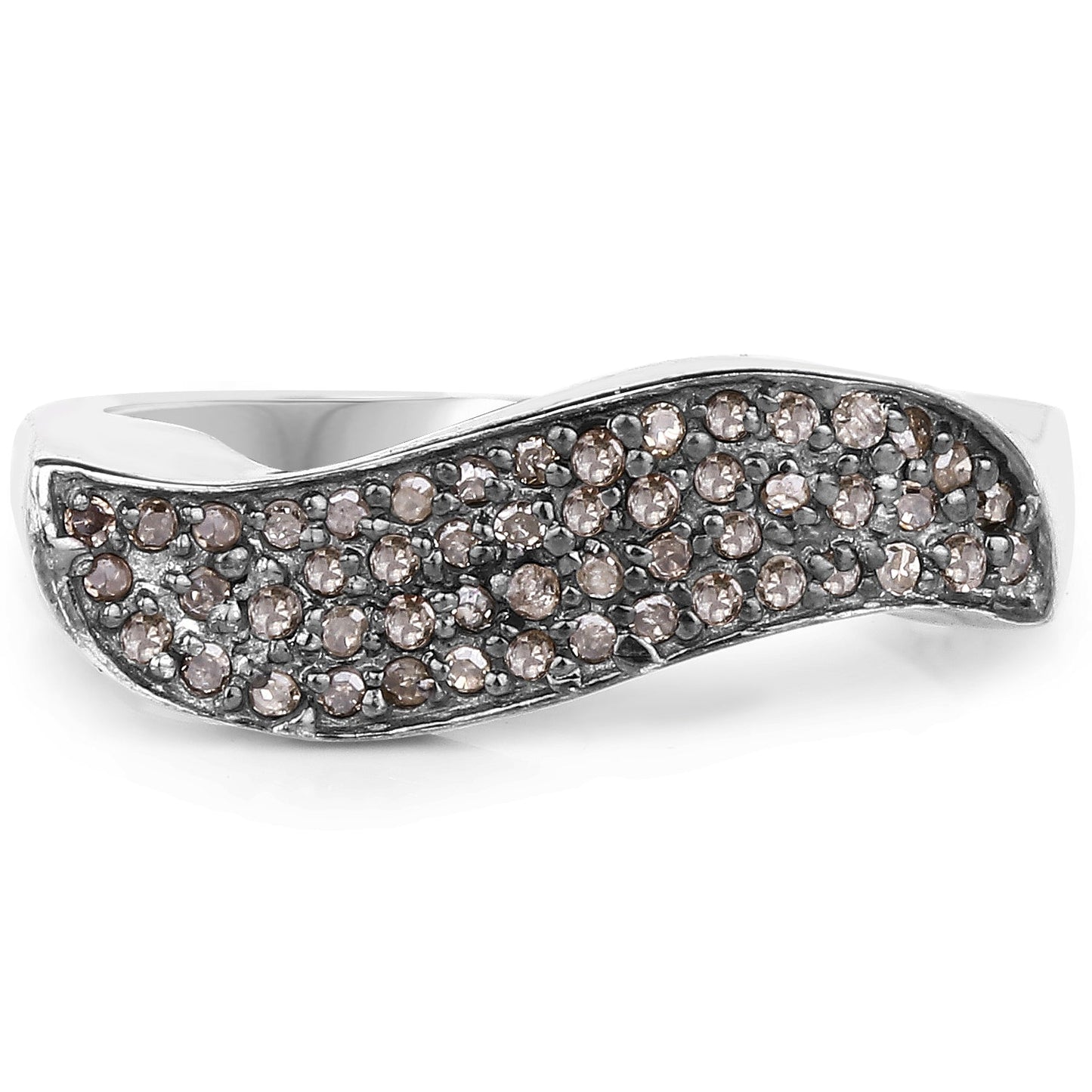 Bague en argent sterling avec diamant champagne de 0,21 carat