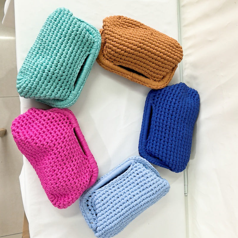 Women's Hand-Crocheted Dumpling Clutch Bag