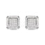 Pendientes de diamantes halo princesa de oro blanco de 10 quilates