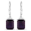 6.63 Carat Genuine Amethyst & Sterling Silver Dangle Earrings