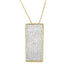 Collar de Pendiente de Bloque de Diamante Cortado en Princesa de Oro Amarillo de 14K