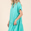 Summer Linen Blend Button Down Mini Dress for Women