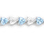 Elegant Blue Topaz and Diamond Sterling Silver Bracelet
