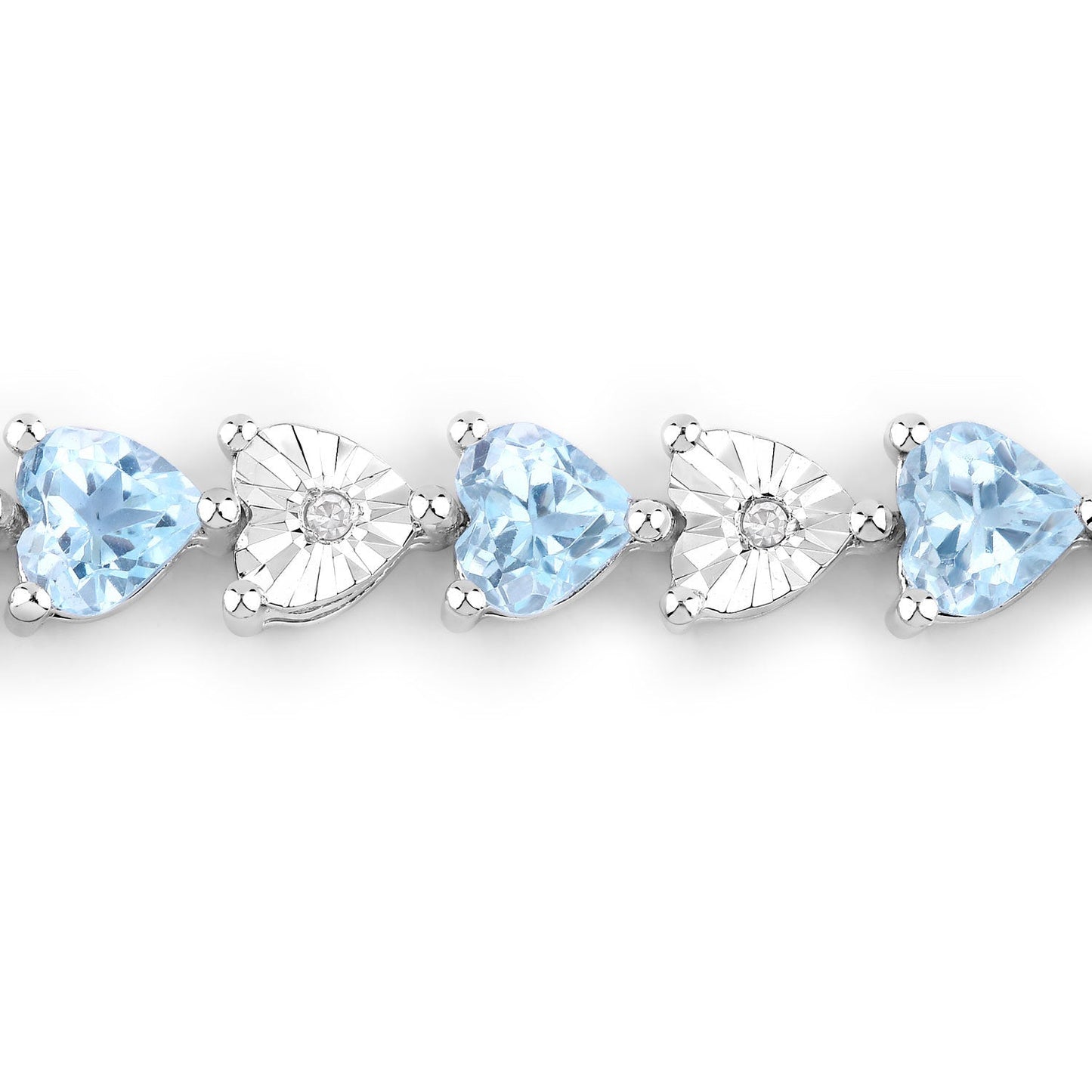 Elegant Blue Topaz and Diamond Sterling Silver Bracelet