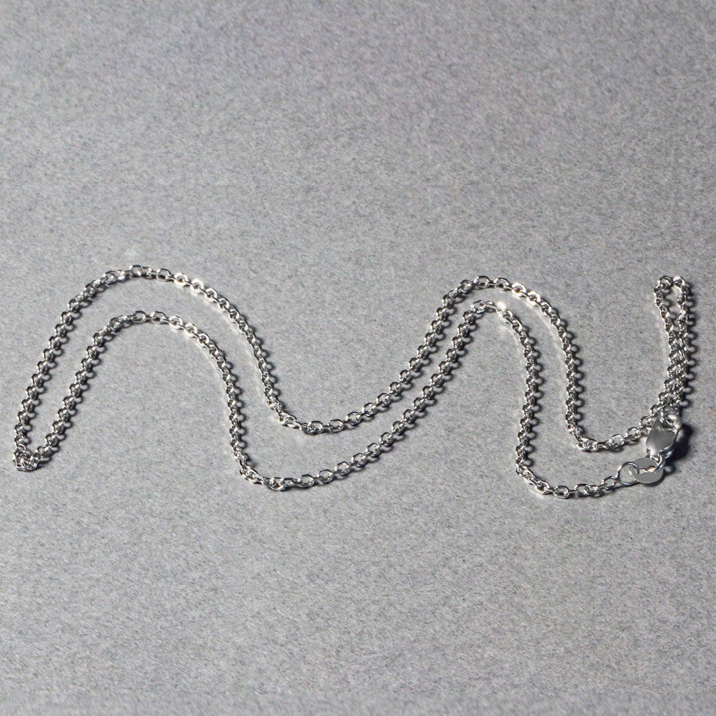 Cadena de eslabones de corte de diamante de oro blanco de 14k - 1.5mm