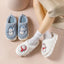 Chaussons Bonhomme de Neige - Chaussures d'Hiver en Peluche Antidérapantes