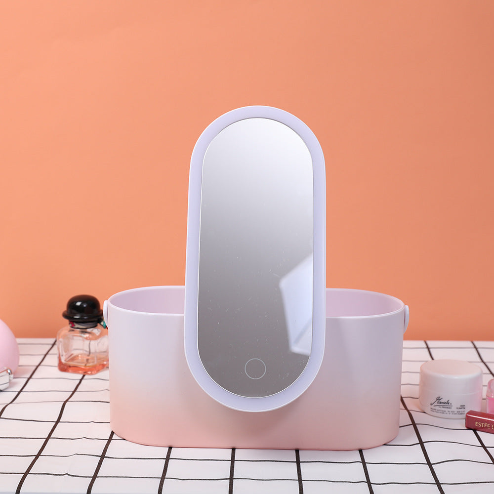 Portable LED Makeup Mirror with Storage Box