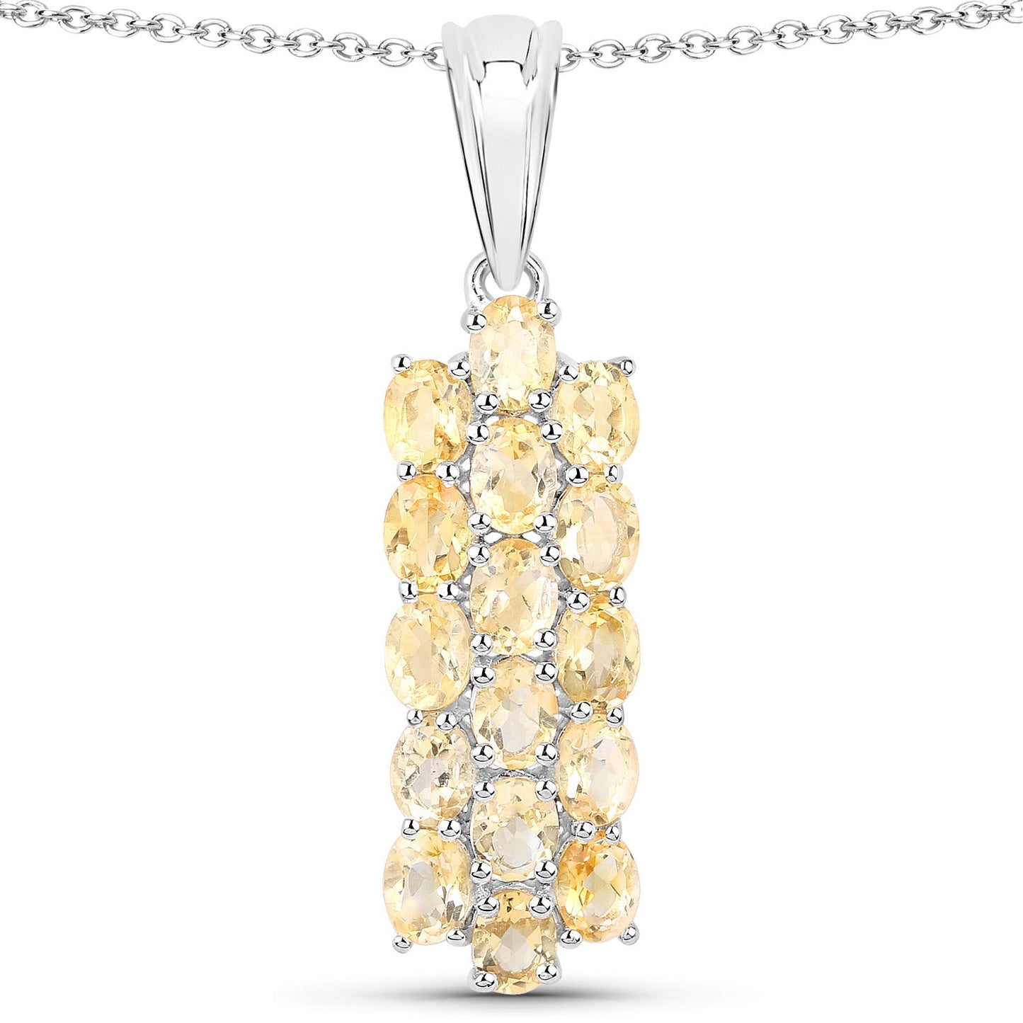 Ensemble de bijoux en argent sterling avec citrine véritable de 8,32 carats