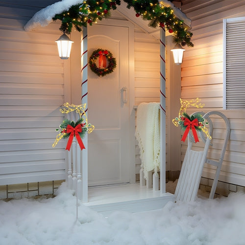 2-Pack LED Christmas Reindeer Pathway Stake Lights