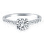 14k White Gold Diamond Engagement Ring with Prong Accents