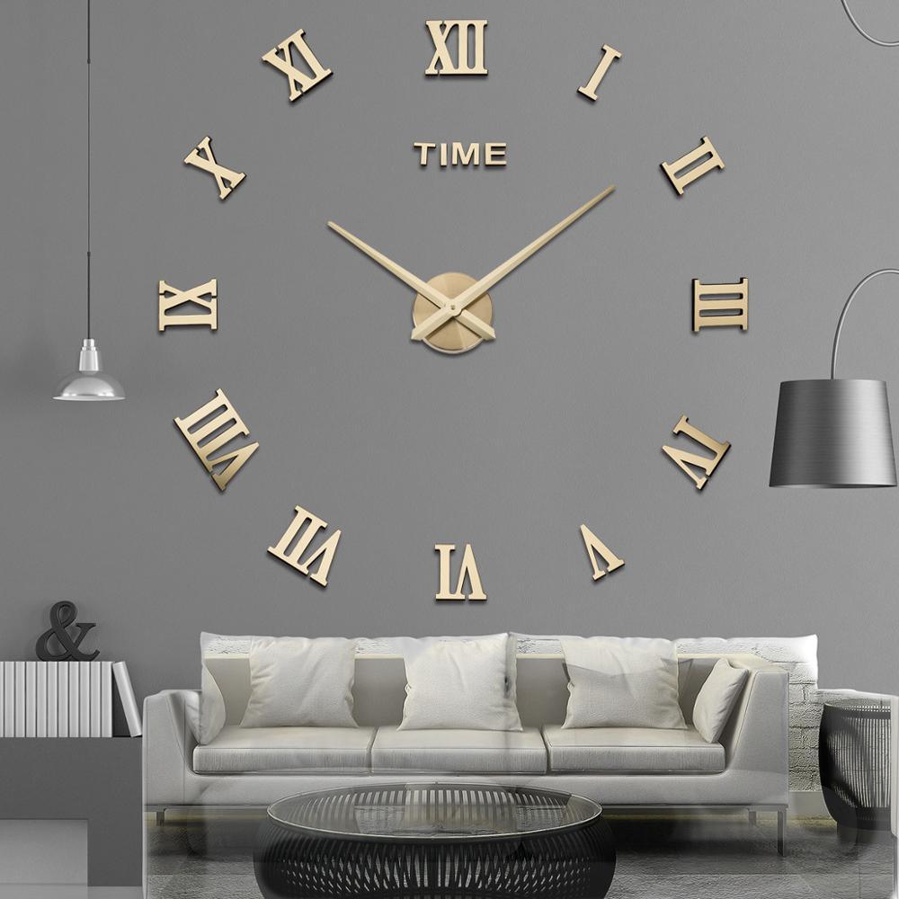 Reloj de Pared de Espejo Acrílico 3D - Diseño Moderno Sin Marco