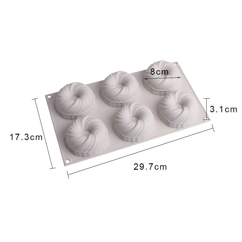 3D Big Swirl Silicone Cake Mould for Baking