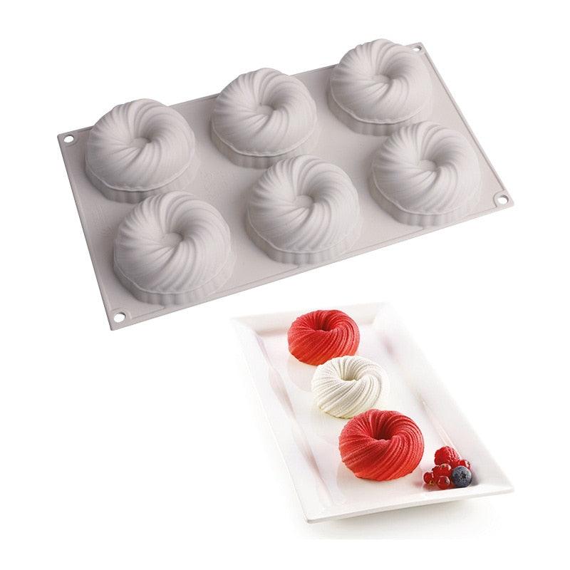 3D Big Swirl Silicone Cake Mould for Baking