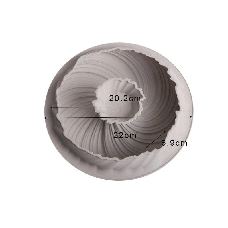 3D Big Swirl Silicone Cake Mould for Baking