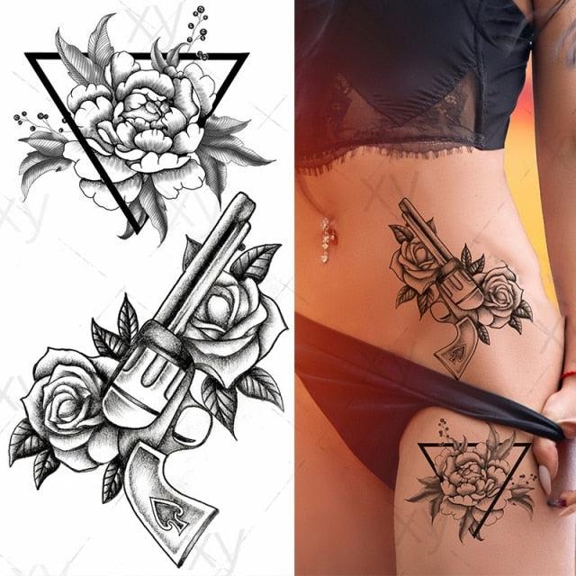 Elegante Calcomanía de Tatuaje Temporal Impermeable de Mariposa 3D
