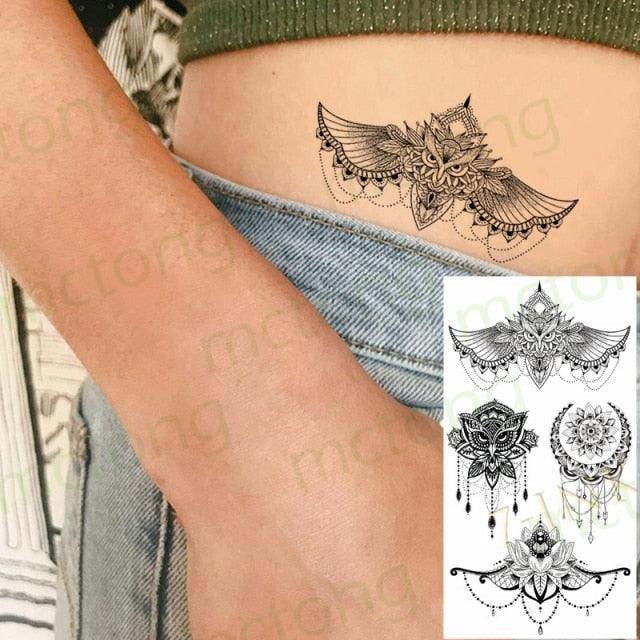Elegante Calcomanía de Tatuaje Temporal Impermeable de Mariposa 3D