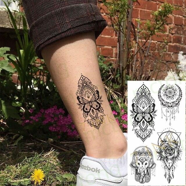 Elegante Calcomanía de Tatuaje Temporal Impermeable de Mariposa 3D