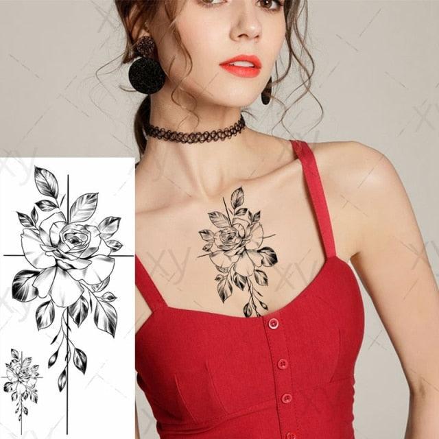 Elegante Calcomanía de Tatuaje Temporal Impermeable de Mariposa 3D