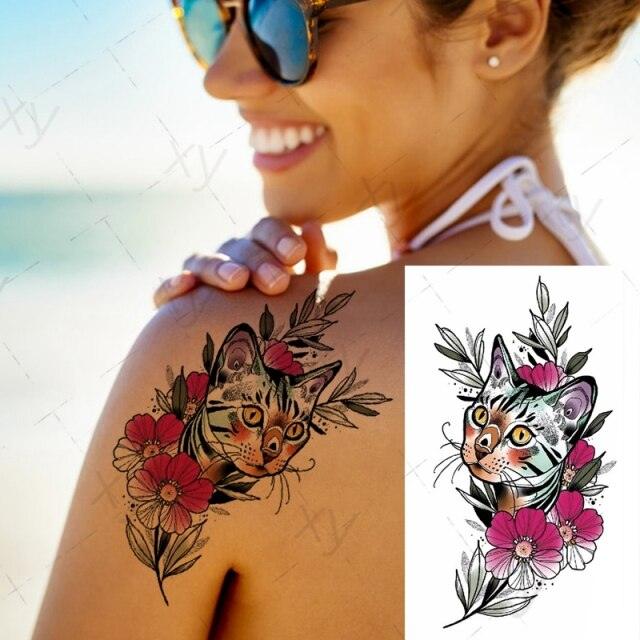 Elegante Calcomanía de Tatuaje Temporal Impermeable de Mariposa 3D