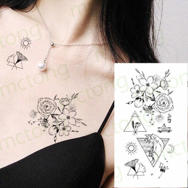 Elegante Calcomanía de Tatuaje Temporal Impermeable de Mariposa 3D