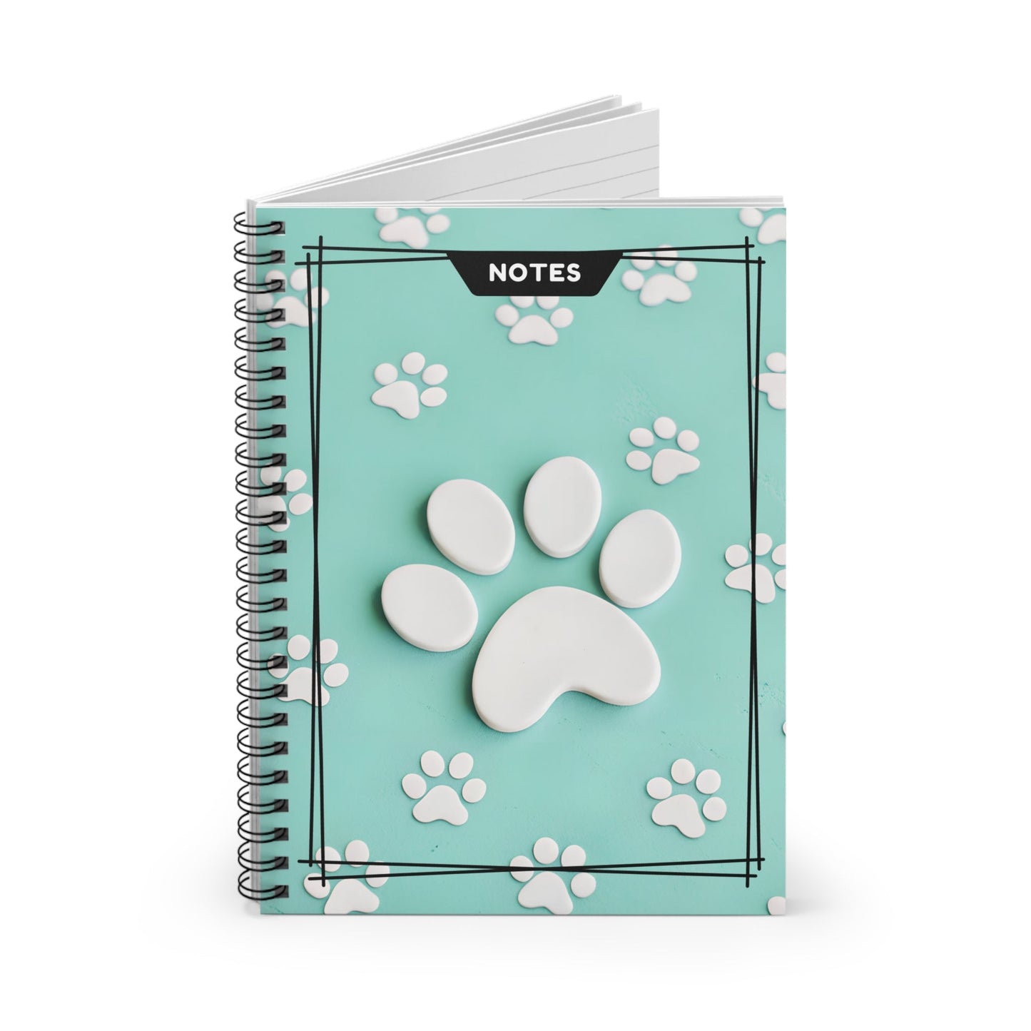 Cuaderno de espiral con diseño de pata de gato 3D para amantes de los gatos