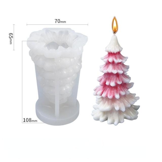 Molde de Silicona para Velas de Árbol de Navidad 3D para Creaciones DIY