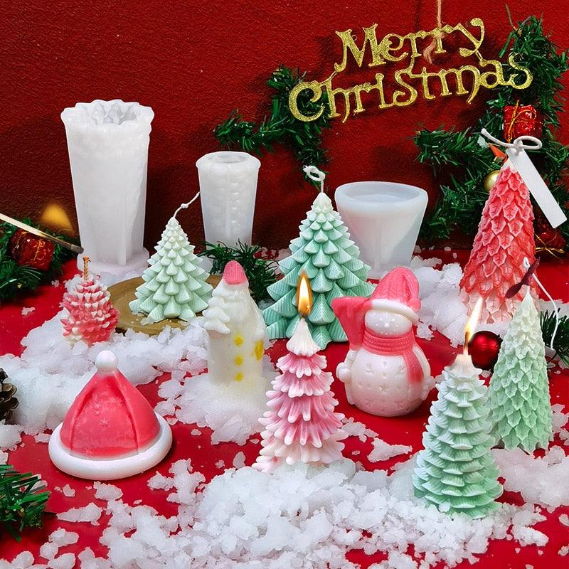 Molde de Silicona para Velas de Árbol de Navidad 3D para Creaciones DIY